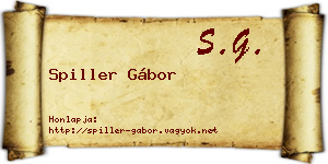Spiller Gábor névjegykártya